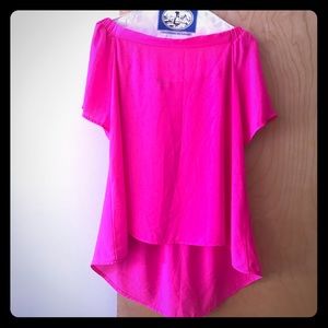 Hot pink, off the shoulder shirt - never worn